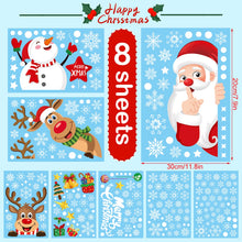 Carica l'immagine nel visualizzatore di Gallery, Adesivi natalizi per finestre, 256 pezzi, decalcomanie natalizie per vetro, riutilizzabili, double face, decorazioni per finestre, Babbo Natale, alce, pupazzo di neve, calze, albero di Natale e