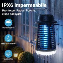 Carica l'immagine nel visualizzatore di Gallery, Lampada Antizanzare Elettrica, Lampada Zanzare Elettrico 4200V 20W UV, IPX6