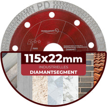 Carica l'immagine nel visualizzatore di Gallery, PRODIAMANT® Disco diamantato per piastrelle [115MMx22,23MM] – Disco da taglio per piastrelle, gres porcellanato, marmo e