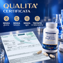 Carica l'immagine nel visualizzatore di Gallery, Magnesio Bisglicinato Capsule 350mg, 240cps, Formula Avanzata-Made in Italy