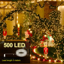 Carica l'immagine nel visualizzatore di Gallery, Uping Catena Luminosa Stringa Luci Led Decorative 500 LED 50M Luci Natalizie da Esterno ed Interno, Per Giardino Casa Feste Natale Matrimonio (Bianco Caldo)