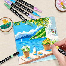Carica l'immagine nel visualizzatore di Gallery, 24 Colori Pennarelli Acrilici Doppia Punta,Set Pennarelli Professionali