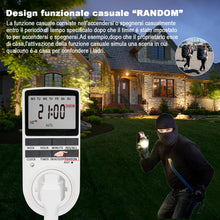 Carica l'immagine nel visualizzatore di Gallery, Presa timer elettronico digitale,10set di timer plug-in programmabili,16A 3680W 230VAC, adatto per il controllo della te