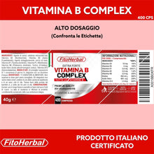 Carica l'immagine nel visualizzatore di Gallery, Fitoherbal Vitamina B Complex 400 Mini Compresse, Integratori Stanchezza