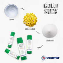 Carica l'immagine nel visualizzatore di Gallery, Osama - Colla Stick Extra Forte, 4 Pezzi + 1 Gratis, 10 gr - Set Colle Stick Ideale per Cancelleria Scuola, Ufficio e Università - Scorrevole, Resistente e Adatta ai Bambini, con Ingredienti Naturali