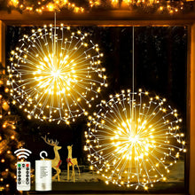 Carica l'immagine nel visualizzatore di Gallery, Joycome 2 Pezzi 198 LED Luci Fuochi d'Artificio Batteria - Bianco Caldo