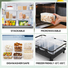 Carica l'immagine nel visualizzatore di Gallery, Cozary Contenitori Ermetici per Alimenti con Coperchio – Set da 8 Contenitori in Plastica Senza BPA per Pasta, Farina, Cereali – Organizer Cucina per Dispensa e Cassetti