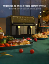 Carica l'immagine nel visualizzatore di Gallery, Innsky Friggitrice ad Aria Doppio Cestello, 8L Friggitrice ad Aria Calda a Doppia Zona, 8 programmi di Air Fryer con Promemoria Shake, IT Ricette