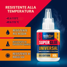 Carica l'immagine nel visualizzatore di Gallery, WoldoClean Colla Istantanea Universale Gel 50g - Extra Forte Attaccatutto