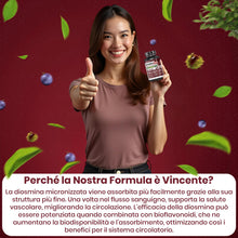 Carica l'immagine nel visualizzatore di Gallery, Diosmina PRO Vitastrong, Complex Vegan Diosmina Micronizzata, Flavonoidi, ENOVITA (Vite Rossa Integratore) Centella Asia