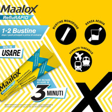 Carica l'immagine nel visualizzatore di Gallery, Maalox Reflurapid Blocca il Reflusso Gastroesofageo, Riduce Bruciore e Acidità di Stomaco, anche in Gravidanza - con Bicarbonato di Sodio, Senza Glutine, Senza Lattosio (40 Bustine Gusto Menta)