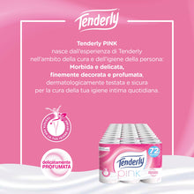 Carica l'immagine nel visualizzatore di Gallery, Tenderly, Carta Igienica, Pink, 72 Rotoli, Pulizia Efficace, Delicatamente Profumata, Finemente Decorata, Dermatologicam