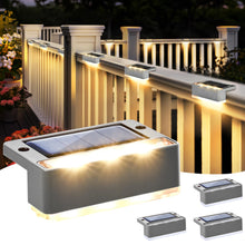 Carica l'immagine nel visualizzatore di Gallery, Solpex Lampade solari per esterni, 4 pezzi, luce bianca calda, luci solari impermeabili, illuminazione a LED per scale e