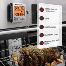 Carica l'immagine nel visualizzatore di Gallery, ThermoPro TP16S Termometro digitale per carne, ottimo per grigliare e barbecue, con modalità timer intelligente e retroilluminazione