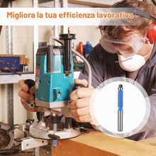 Carica l'immagine nel visualizzatore di Gallery, Set 4 Pezzi Fresa a Taglienti Diritti per Legno, Codolo 8 mm Con Cuscinetto, Fresa per Rifilare, Frese Professionali per