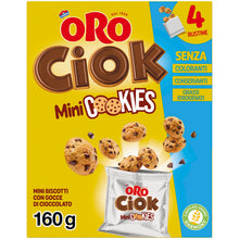 Carica l'immagine nel visualizzatore di Gallery, Oro Ciok Mini Cookies, Mini Biscotto Cookies Ripieno di Gocce di Cioccolato al Latte, Merenda Semplice e Golosa, Fonte N