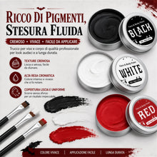 Carica l'immagine nel visualizzatore di Gallery, Trucchi Halloween Trucco Bianco Nero Rosso per Viso e Corpo 90g