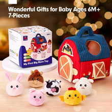 Carica l'immagine nel visualizzatore di Gallery, hahaland Animali di Peluche per Neonato 6-12 mesi, 6 mini Animali da Fattoria con Suoni, Palla Neonato con Sonaglio, Montessori 6 mesi, Regalo Bambino