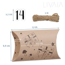 Carica l'immagine nel visualizzatore di Gallery, Calendario dell'avvento da riempire: calendario avvento fai da te 2023 - scatoline, numeri adesivi - Calendario avvento fai da te - LIVAIA kit regalo