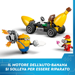 LEGO Cattivissimo Me I Minions e l’Auto Banana, Set dal Film della Illumination, Macchina Giocattolo da Costruire, Giochi Creativi per Bambini e Bambine da 6 Anni con Minifigure, Idea Regalo 75580