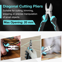 Carica l'immagine nel visualizzatore di Gallery, SHALL Set di 3 pinze, pinze a becco lungo 160 mm, pinza diagonale da 160 mm, pinza combinata da 180 mm con impugnatura m