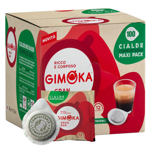 Gimoka - Compatibile Per Easy Serving Espresso - Cialde Ese 44-50 Cialde - Gusto GRAN BAR INTENSO - Intensità 12 - In Carta Compostabile