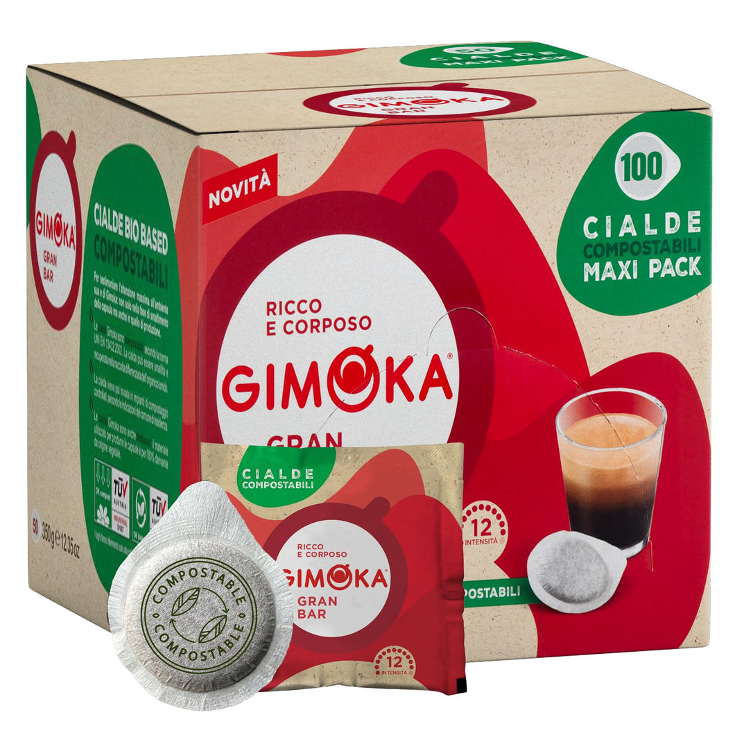 Gimoka - Compatibile Per Easy Serving Espresso - Cialde Ese 44-50 Cialde - Gusto GRAN BAR INTENSO - Intensità 12 - In Carta Compostabile