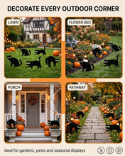 Carica l'immagine nel visualizzatore di Gallery, Decorazioni da Giardino Halloween 6 Pezzi Gatto Nero, Picchetti Estremi UV-Stabili e Occhi Riflesso, Inserimento Rapido 