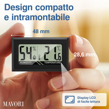 Carica l'immagine nel visualizzatore di Gallery, Mini termometro digitale 3 pz. - Igrometro piccolo, nero