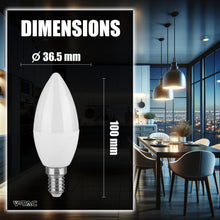 Carica l'immagine nel visualizzatore di Gallery, V-TAC 10x Lampadine LED Candela E14-4,5W - Lampadine di Nuova Generazione - 10 PEZZI - (Equivalenti a 40W) - 470 Lumen -