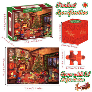 HappyGoLucky Calendario Avvento 2024 Adulti, Puzzle Adulti 1000 Pezzi Regali Natale Uomo Donna e Bambini Calendario dell Avvento Uomo Donna Coppia Regali Ragazza Ragazzo Amica Idee Regalo di Coppia