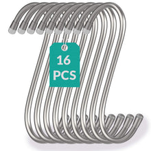 Carica l'immagine nel visualizzatore di Gallery, Praknu 16 Ganci a S Grandi Gommati 12 cm – in Acciaio Inox fino a 25 kg