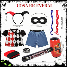Carica l'immagine nel visualizzatore di Gallery, Costume da Clown, costume da cosplay con parrucca, camicia, pantaloncini e accessori per Halloween e Carnevale Cosplay