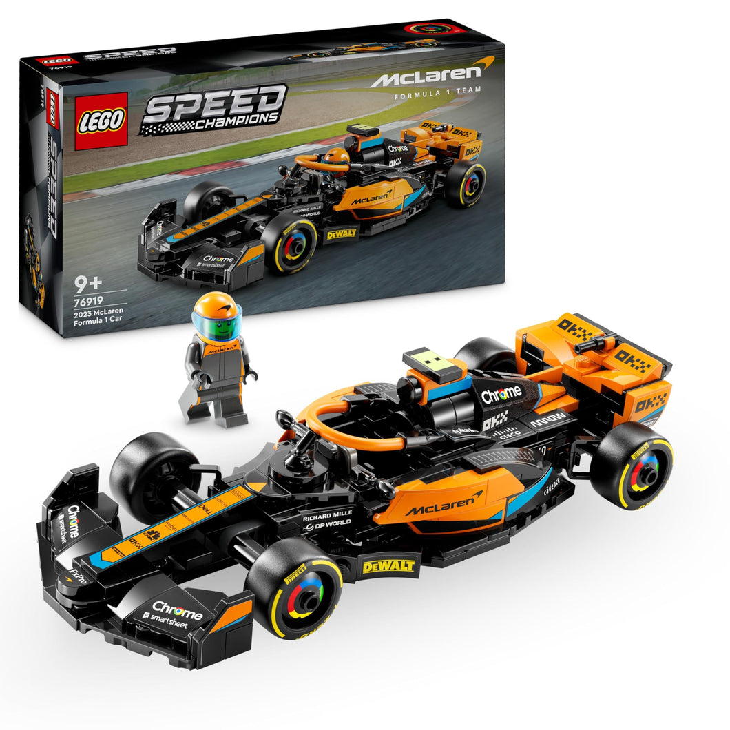 LEGO Speed Champions Monoposto da Corsa McLaren Formula 1 2023, Macchina Giocattolo F1 per Bambini e Bambine da 9 Anni, Modellino di Auto da Costruire con Minifigure del Pilota, Idea Regalo 76919