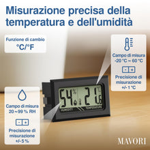 Carica l'immagine nel visualizzatore di Gallery, Mini termometro digitale 3 pz. - Igrometro piccolo, nero