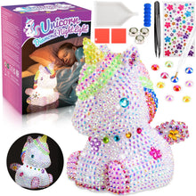 Carica l'immagine nel visualizzatore di Gallery, HappyGoLucky Unicorno Bambina Regalo, Kit Lavoretti Creativi per Bambini LED Luce Notturna, 4D Diamond Painting Kit Comp