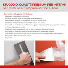Carica l'immagine nel visualizzatore di Gallery, AGUAPLAST Alto Standard Stucco in Polvere Bianco 1 kg – Finitura Liscia per Interni (Pareti, Soffitti, Cartongesso) • Ri