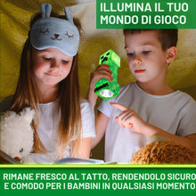 Carica l'immagine nel visualizzatore di Gallery, Get Trend Minecraft Creeper Notturna Torce Bambini, 2-in-1 Torcia e Lampada Gamer, Torcia con 3 Modalità, Alimentato Tra