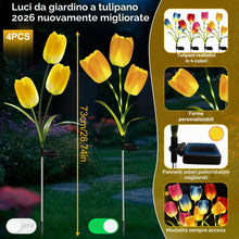 Carica l'immagine nel visualizzatore di Gallery, VEEKAY Luci Solari da Giardino,4 Pezzi Tulipano Luce Solare Esterno, Luce Solare LED Esterno,IP65 Impermeabile Lampade S