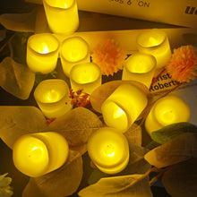 Carica l'immagine nel visualizzatore di Gallery, BUCOMTU 24 Pezzi Candele LED Candele con Fiamma Oscillante Senza Fiamma, Lumini a Batteria, Luce Bianca Calda per Decora