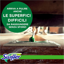 Carica l'immagine nel visualizzatore di Gallery, Swiffer Starter Kit Manico Scopa + 8 Panni Pavimenti + 3 Lavapavimenti