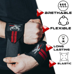 Beast Rage Polsiere Palestra Sollevamento Fasce da Polso Cinghie Donna & Uomo Polsini Palestra per Gym Bodybuilding Crossfit Calistenics,Polsini, bendaggi per Il Polso