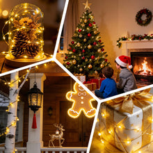 Carica l'immagine nel visualizzatore di Gallery, Catena luminosa a LED per interni, USB 5 m, 50 LED, luce bianca calda, flessibile, filo di rame, per interni con spina, 