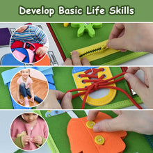 Carica l'immagine nel visualizzatore di Gallery, Busy Board Giochi 1 2 3 4 5 Anni Pannello Sensoriale Bambini Montessori+ Puzzle di Legno Tavola Libri Valigetta Montessoriana Gioco Educativi Intrattenimento Bambini Ristorante Viaggio Stoffa