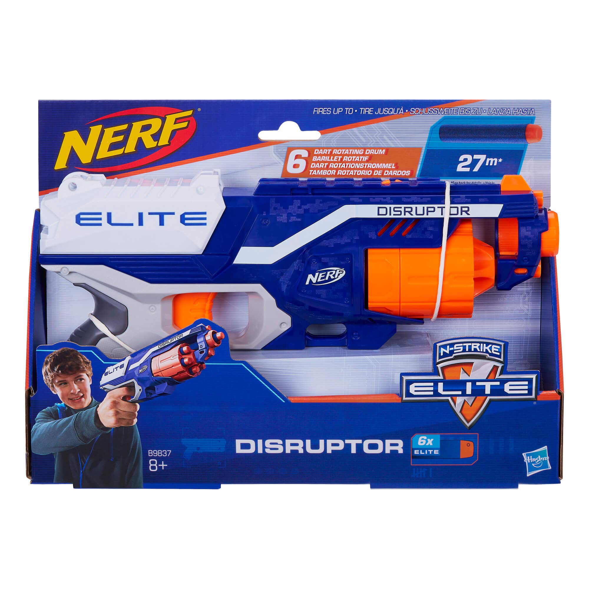 Nerf Elite Disruptor + Ricarica 30 Dardi - Blaster A Tamburo Rotante Per Bambini 8+