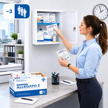 Carica l'immagine nel visualizzatore di Gallery, AIESI® kit di reintegro ALLEGATO 2 pacco medicazione per cassetta pronto soccorso aziende meno 3 dipendenti, Conforme DM