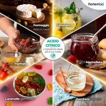 Carica l'immagine nel visualizzatore di Gallery, Nortembio Acido Citrico Alimentare in Polvere 5,2 kg – Qualità Gourmet – Correttore di Acidità 100% Naturale – Ideale pe