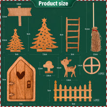 Carica l'immagine nel visualizzatore di Gallery, AOKITO Porta Elfo Natale Kit, Porticina Elfo Natale Legno Accessori, Porta Elfo Magica con Ghirlanda di Natale, Mini Albero Natale, Scopa, Stivali, Scala, Decorazioni Natalizie Regali per Bambini Set