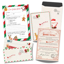 Carica l'immagine nel visualizzatore di Gallery, Kit Lettera Babbo Natale Bambini | Lettera per Babbo Natale da Scrivere + Risposta di Babbo Natale + 2 Buste | Set Lettera a Babbo Natale