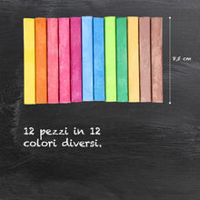 Carica l&#39;immagine nel visualizzatore di Gallery, Westcott gesso 12 pezzi colorati | confezione da 12 gessetti per lavagna da 1,2 cm ⌀ in colori vivaci | poco polverosi e facili da pulire | bastoncini lunghi 8,5 cm | E-744983 00